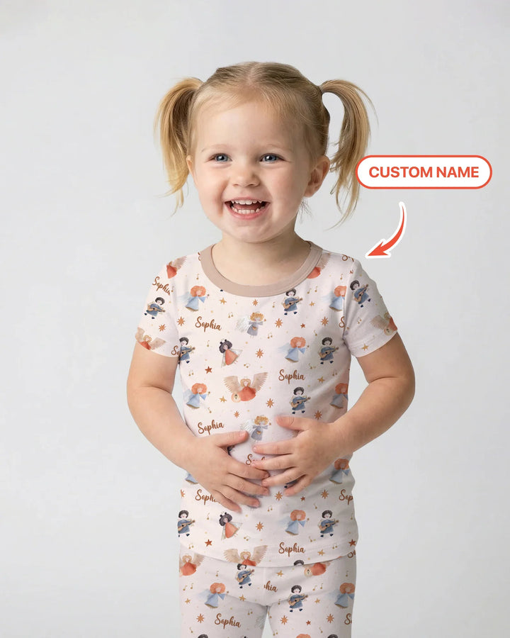 Zweiteiliges, kurzärmliges Pyjama-Set mit Marienkäfern