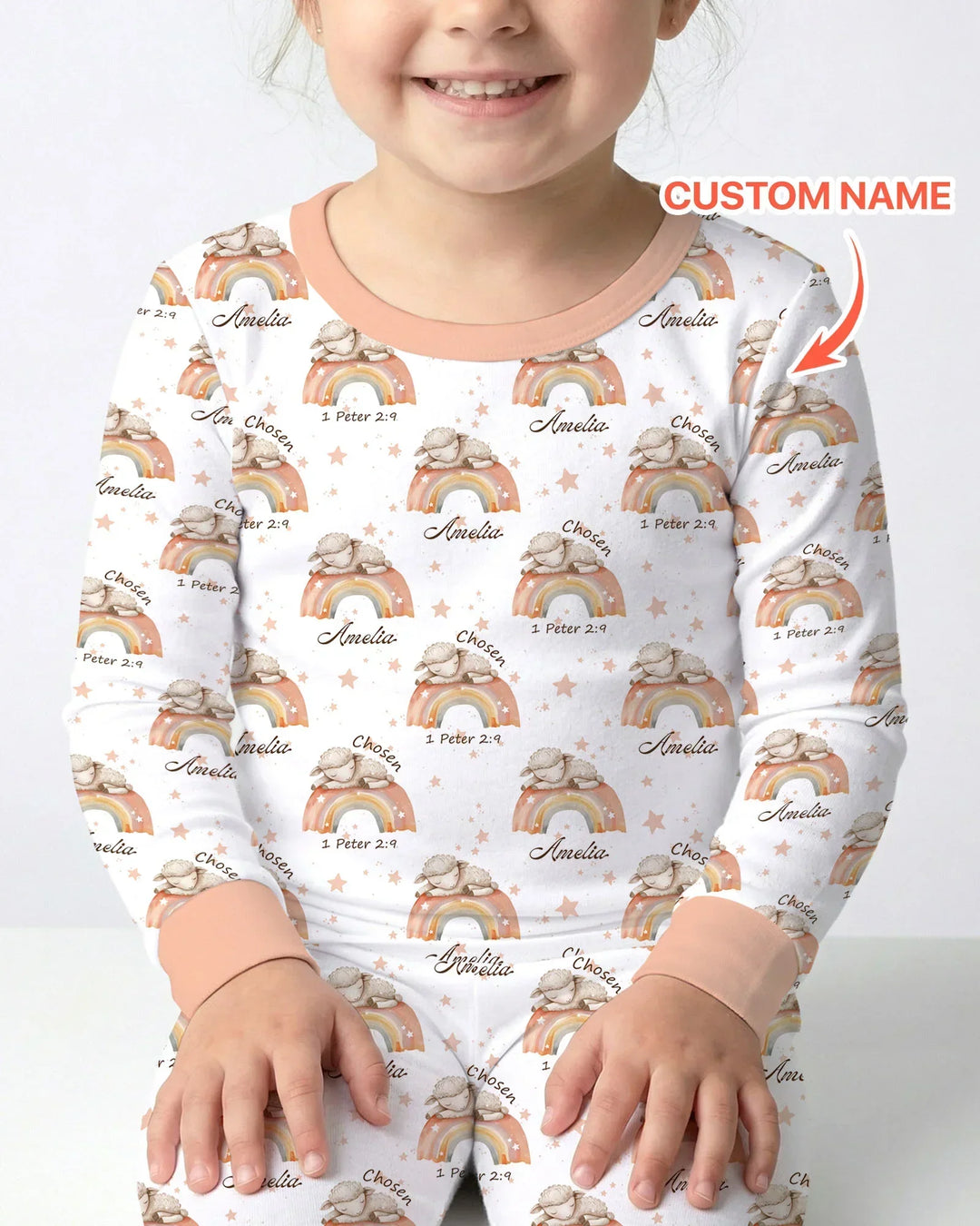 Zweiteiliges Langarm-Pyjama-Set mit Sommerfrüchten