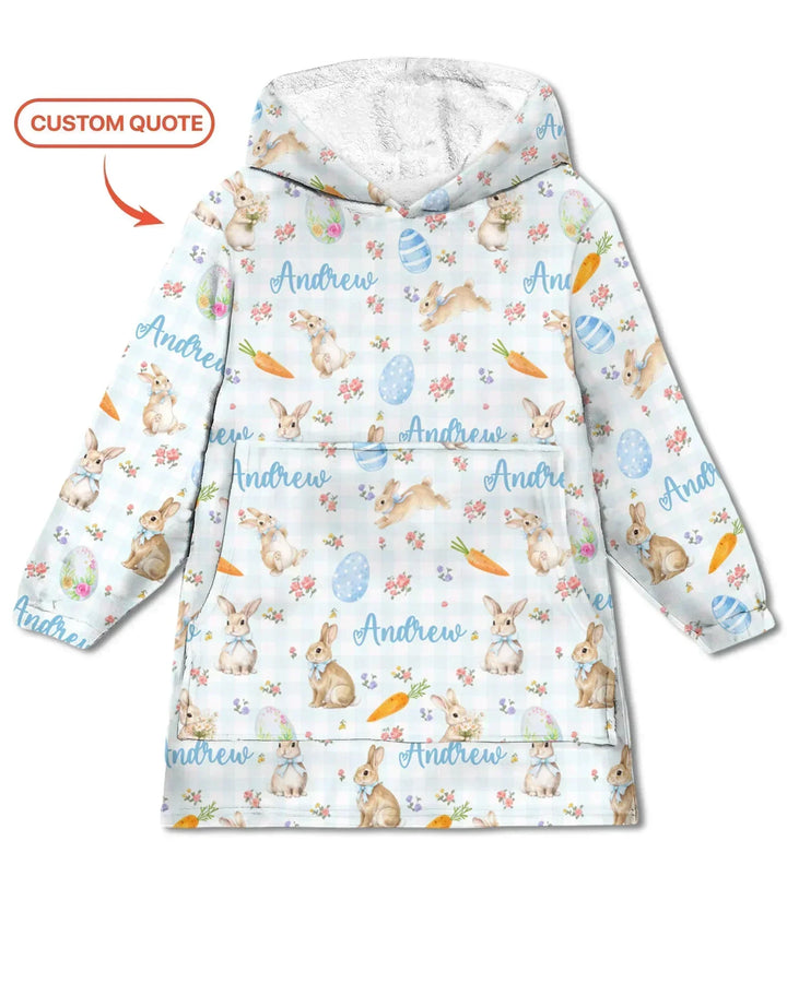 Personalisierte Bunny Garden Bambus Decken-Hoodie