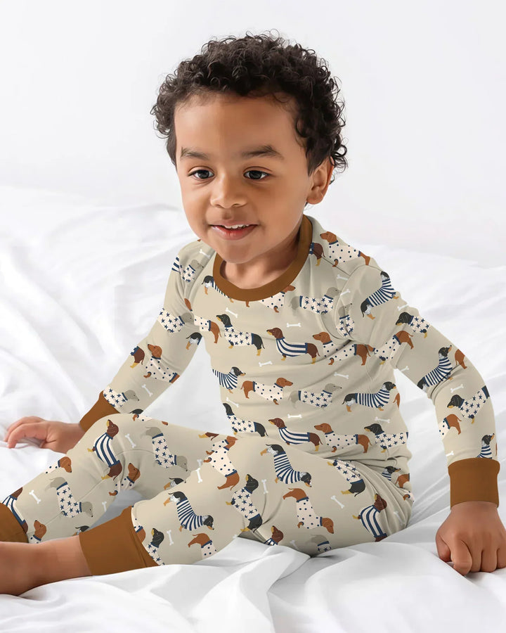 Zweiteiliges Langarm-Pyjama-Set mit Sommerfrüchten