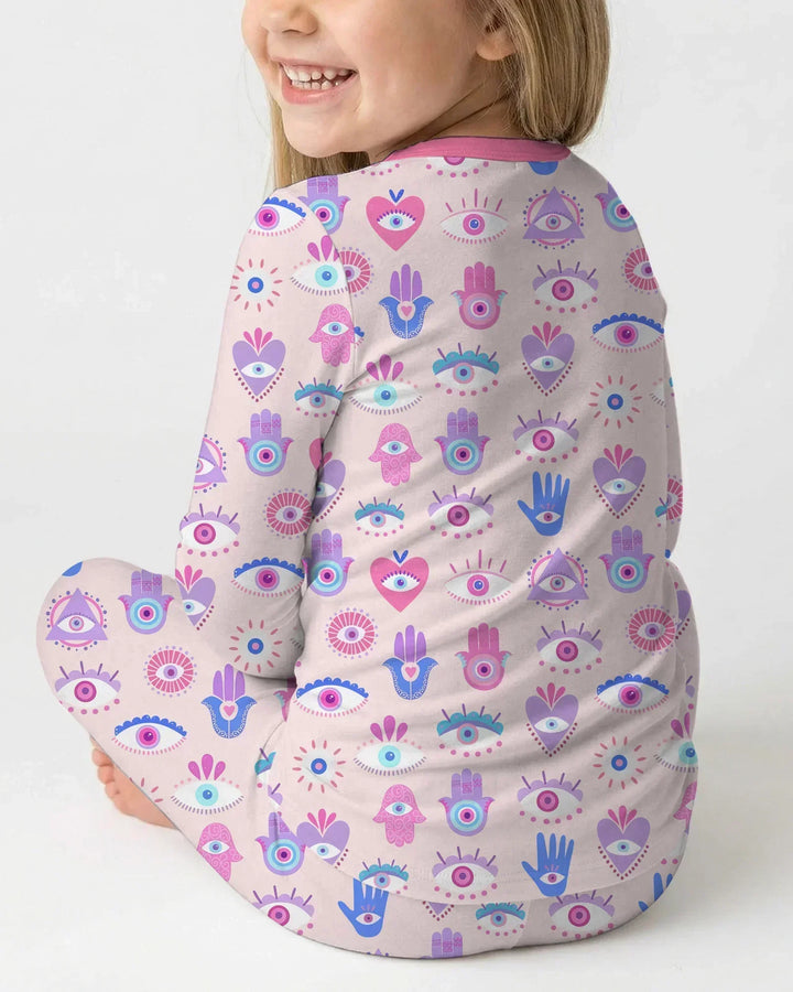 Zweiteiliges Langarm-Pyjama-Set mit Sommerfrüchten