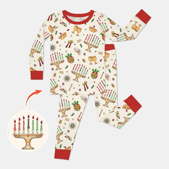 Zweiteiliges Langarm-Pyjama-Set mit Sommerfrüchten