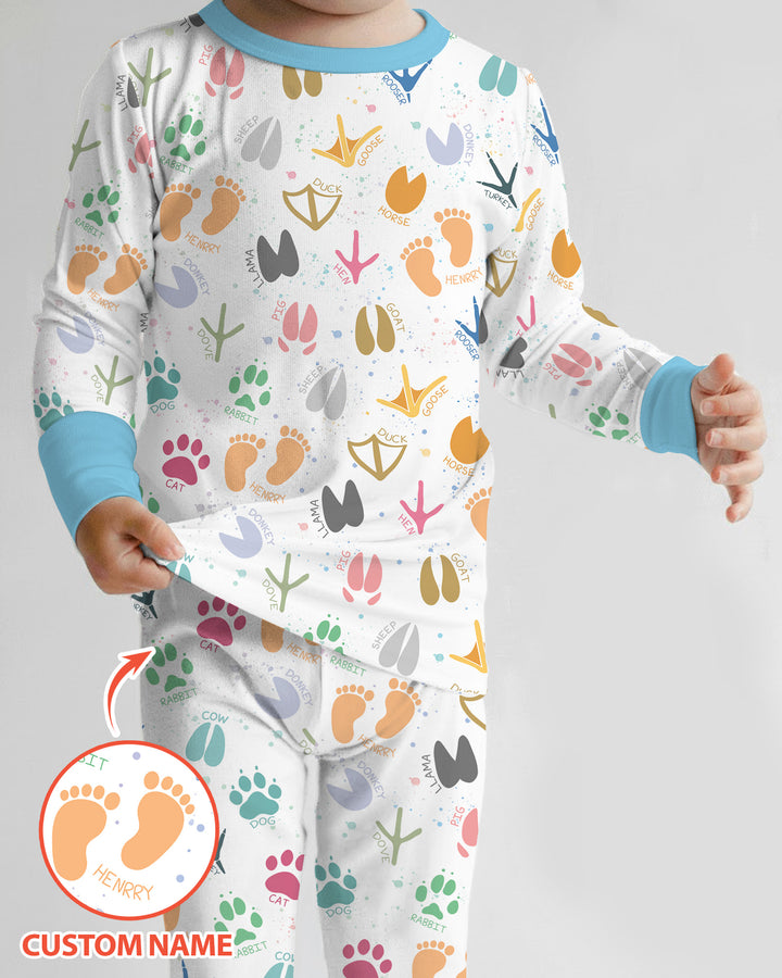 Zweiteiliges Langarm-Pyjama-Set mit Sommerfrüchten