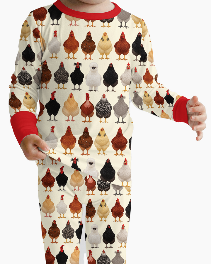 Cluckin' Cute Bamboo Two Piece Long Sleeve Pajama Set