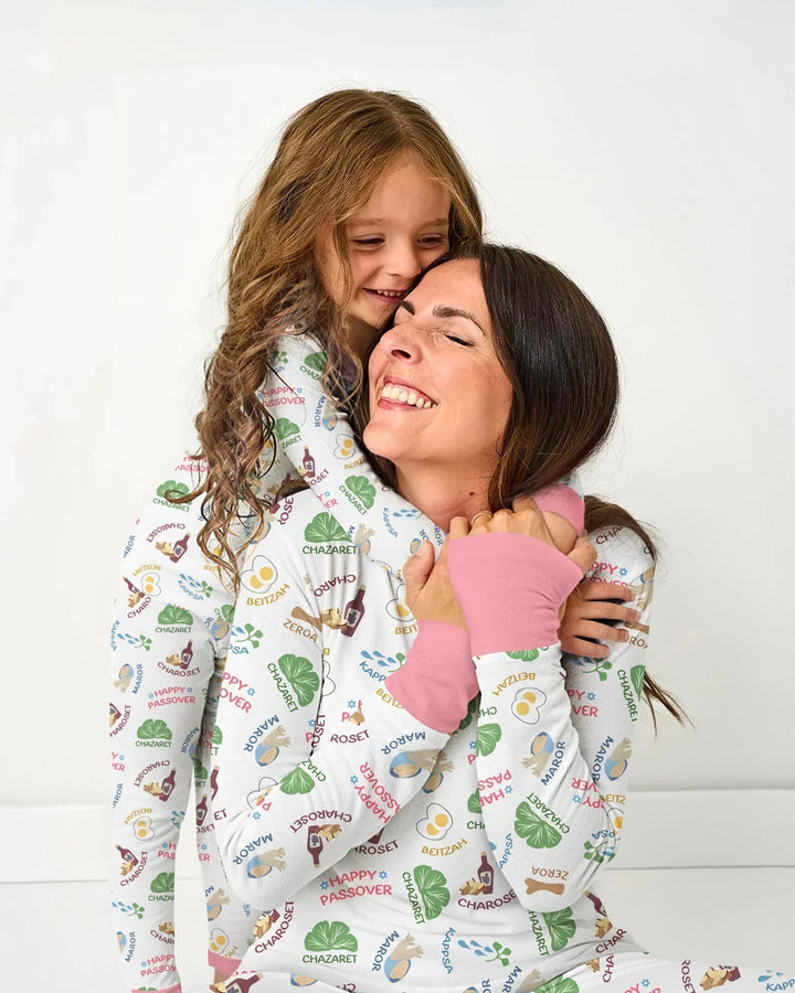 Fröhliches Pessach-Passendes Familien-Bambus-Damen-Pyjama-Set
