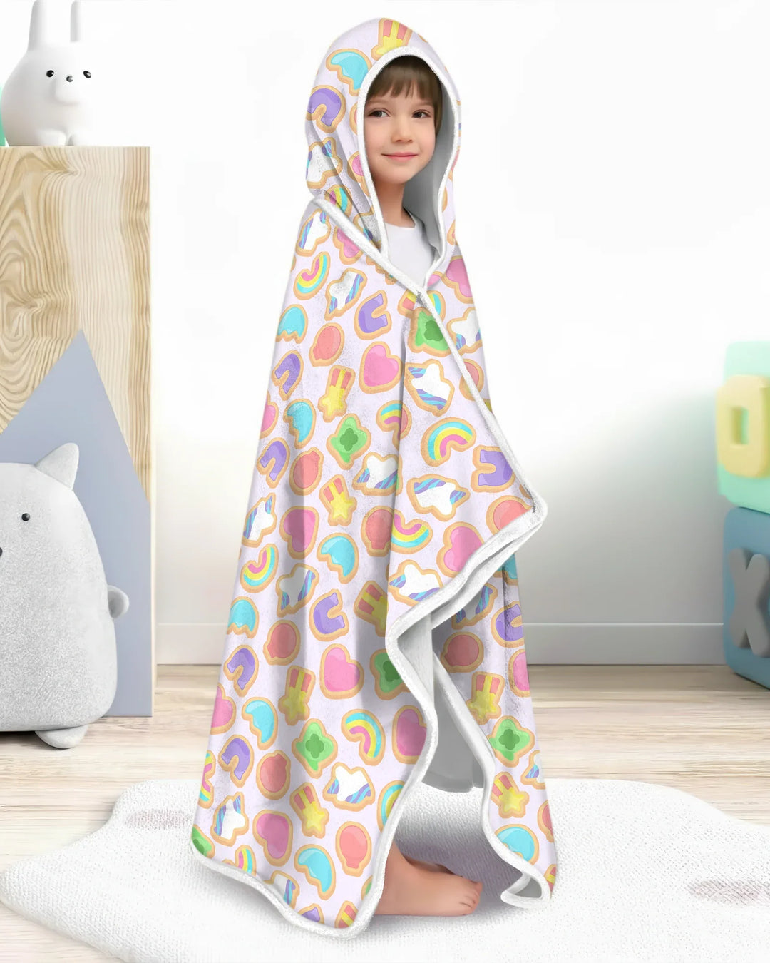 Lucky Marshmallow Cookies Bamboo Wearable Hooded Blanket