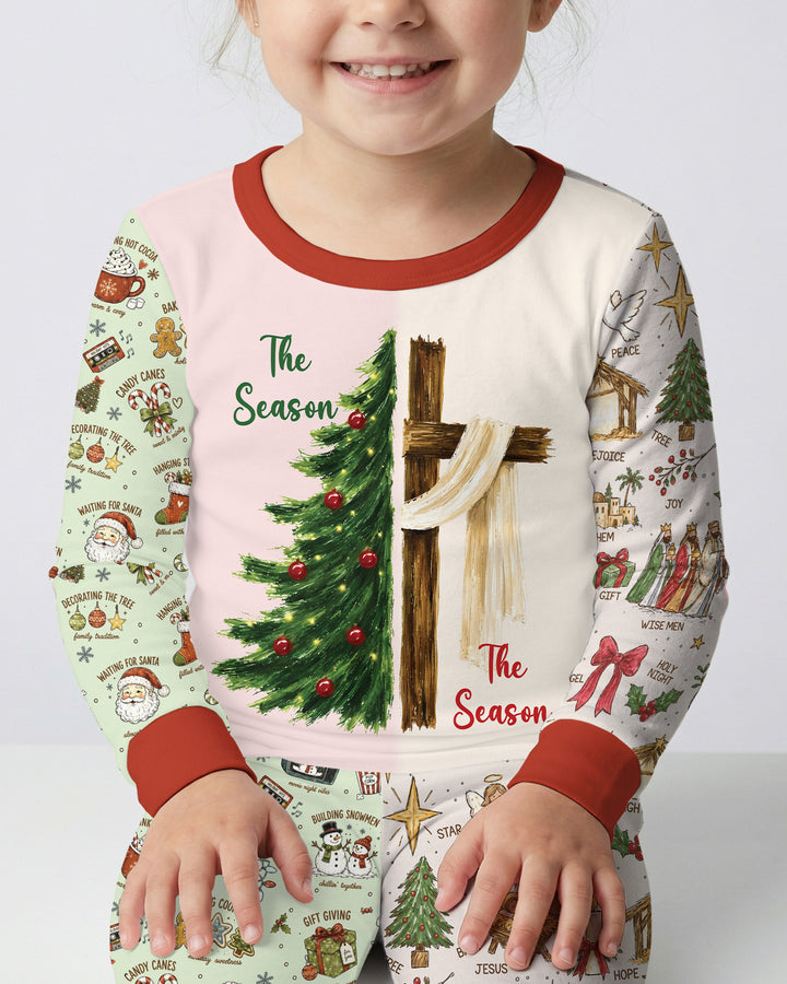 Jesus Is The Reason For The Season Family Matching Bamboo Two Piece Long Sleeve Pajama Set