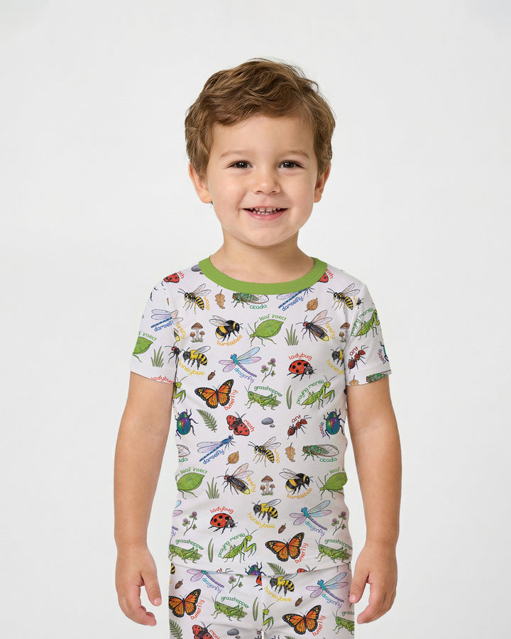 Zweiteiliges, kurzärmliges Pyjama-Set mit Marienkäfern