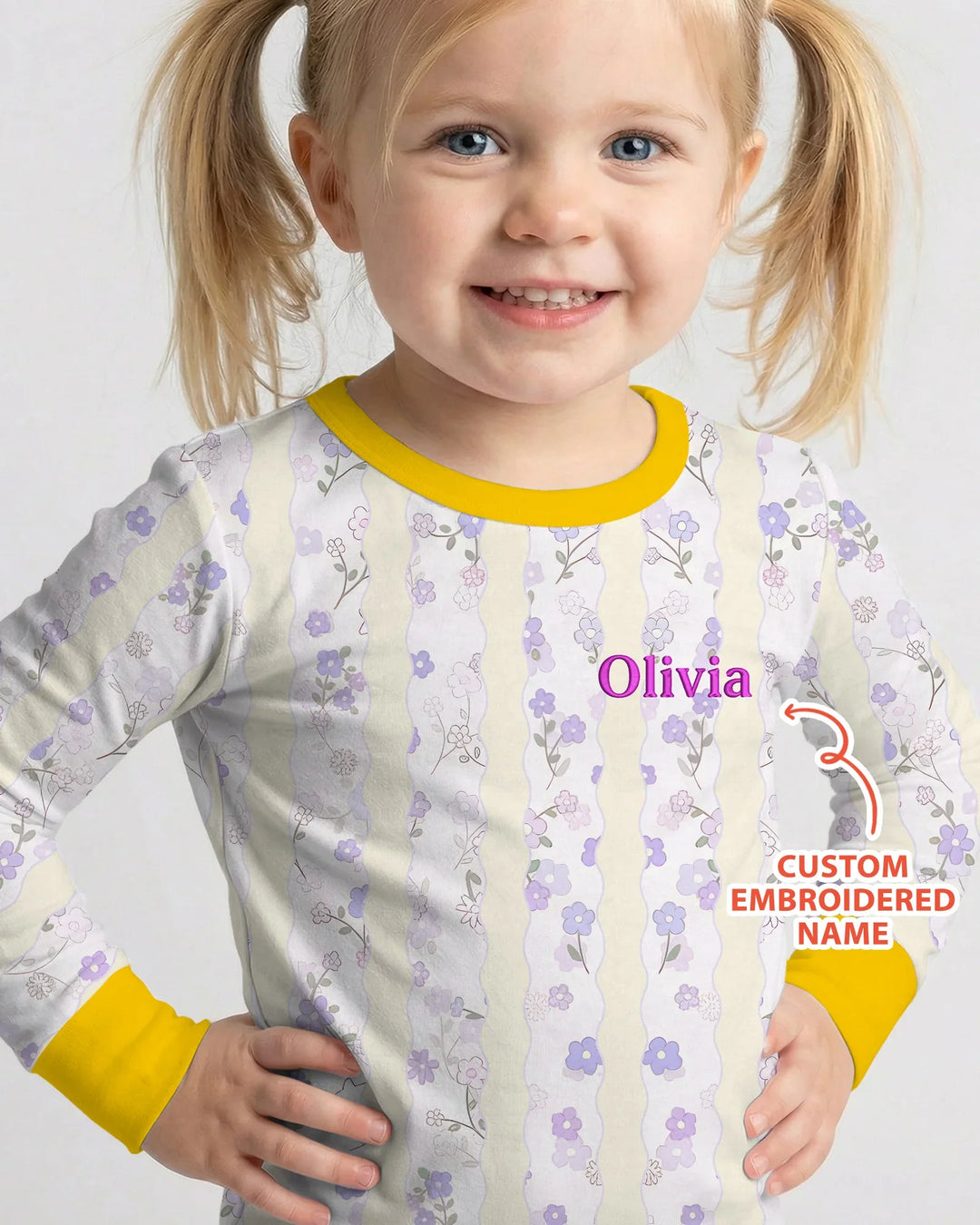 Zweiteiliges Langarm-Pyjama-Set mit Sommerfrüchten