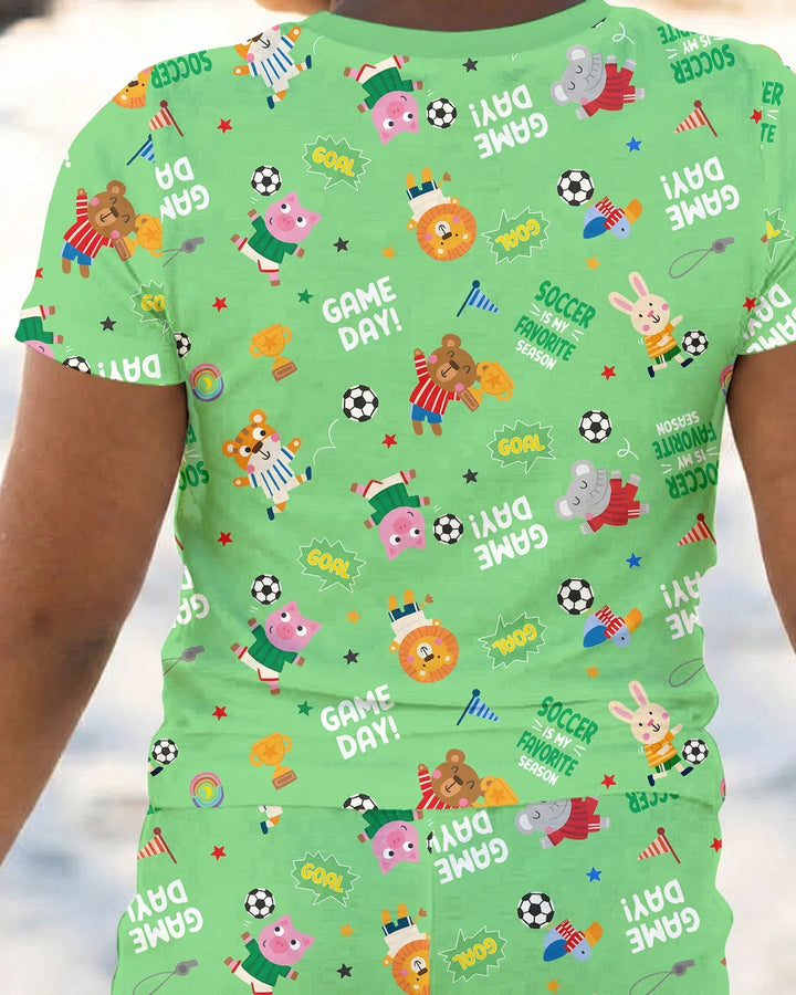 Zweiteiliges, kurzärmliges Pyjama-Set mit Marienkäfern