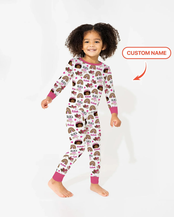 Zweiteiliges Langarm-Pyjama-Set mit Sommerfrüchten