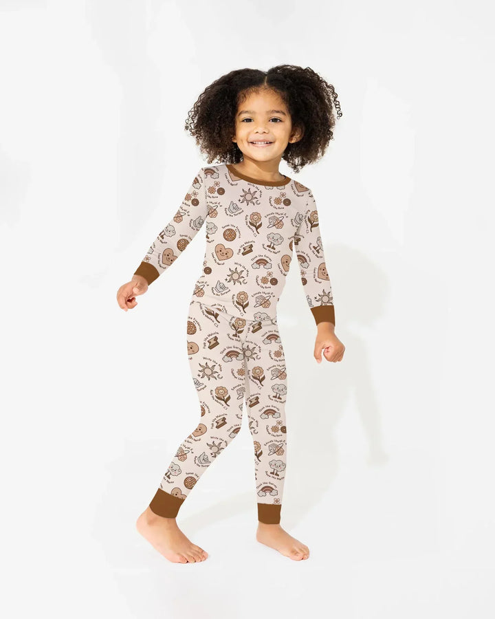 Zweiteiliges Langarm-Pyjama-Set mit Sommerfrüchten