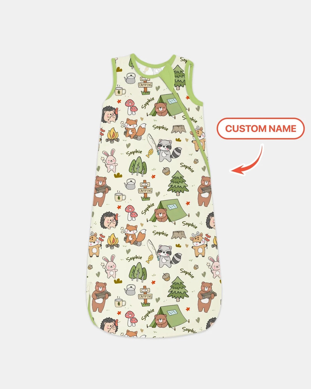 Custom Name Little Camp Buddies Bamboo Sleep Bag