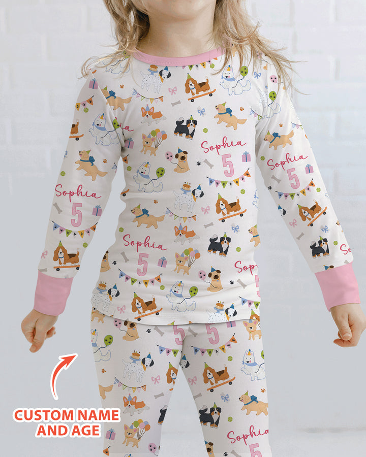 Zweiteiliges Langarm-Pyjama-Set mit Sommerfrüchten