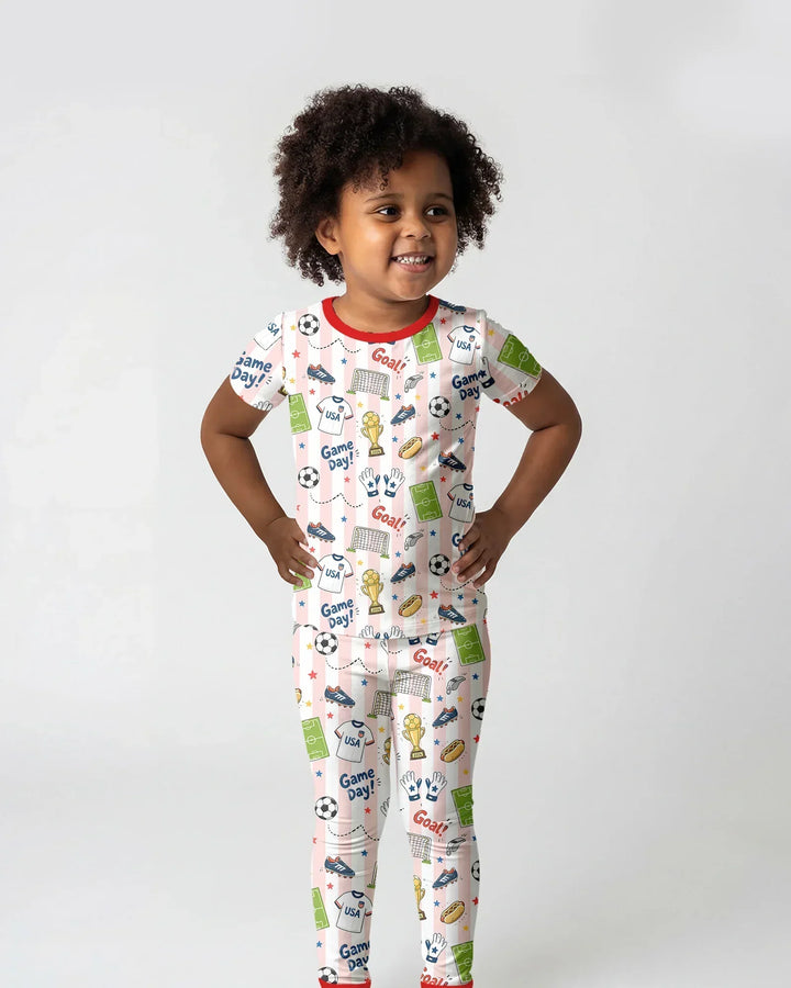 Zweiteiliges, kurzärmliges Pyjama-Set mit Marienkäfern