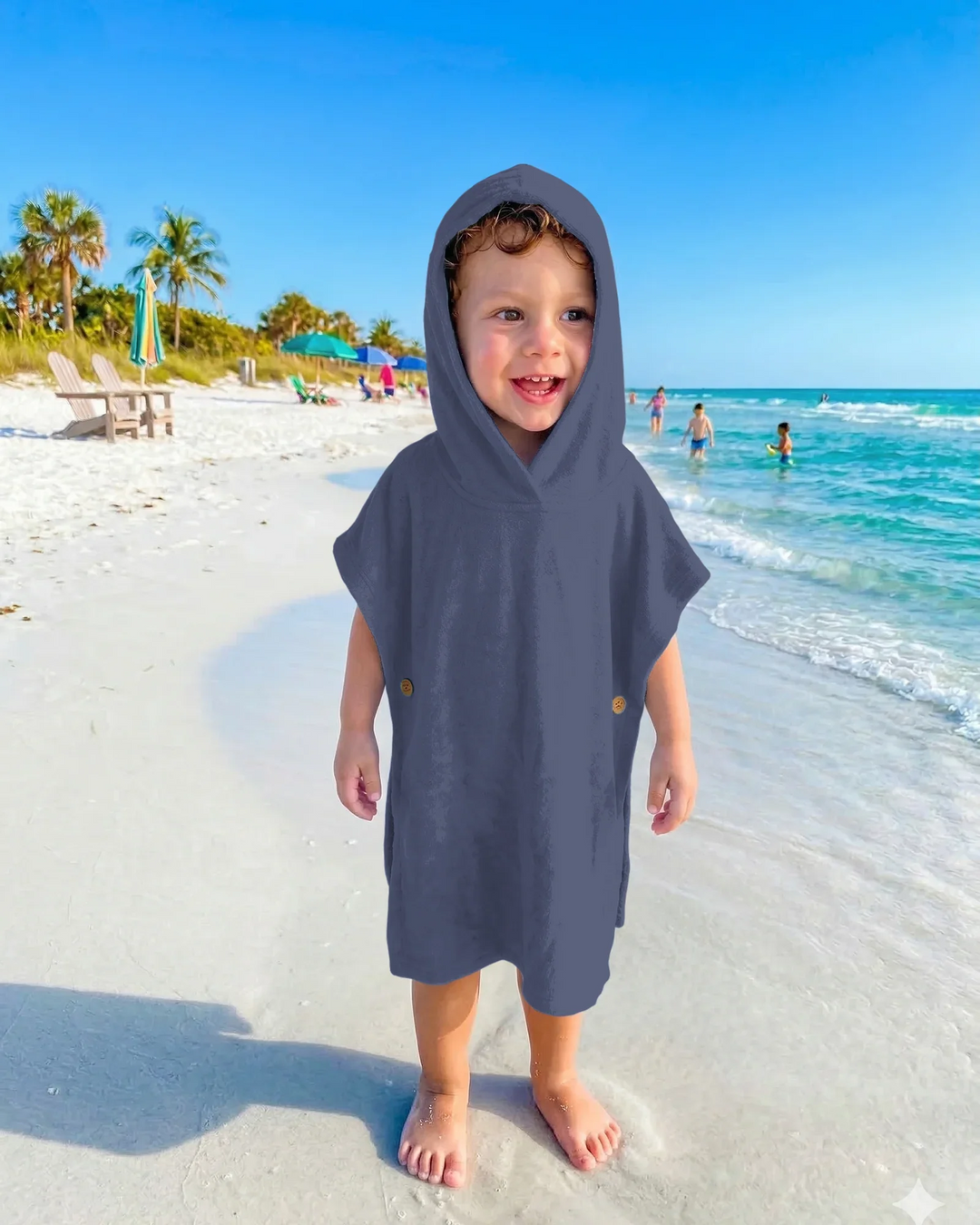 Einfarbiger Bambus-Schwimmponcho