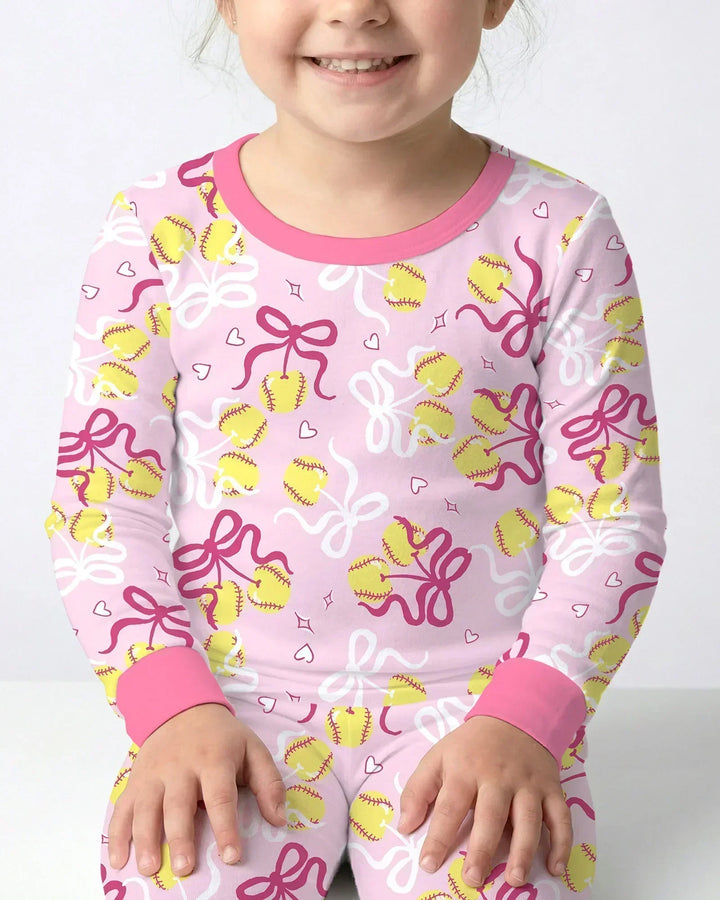 Zweiteiliges Langarm-Pyjama-Set mit Sommerfrüchten