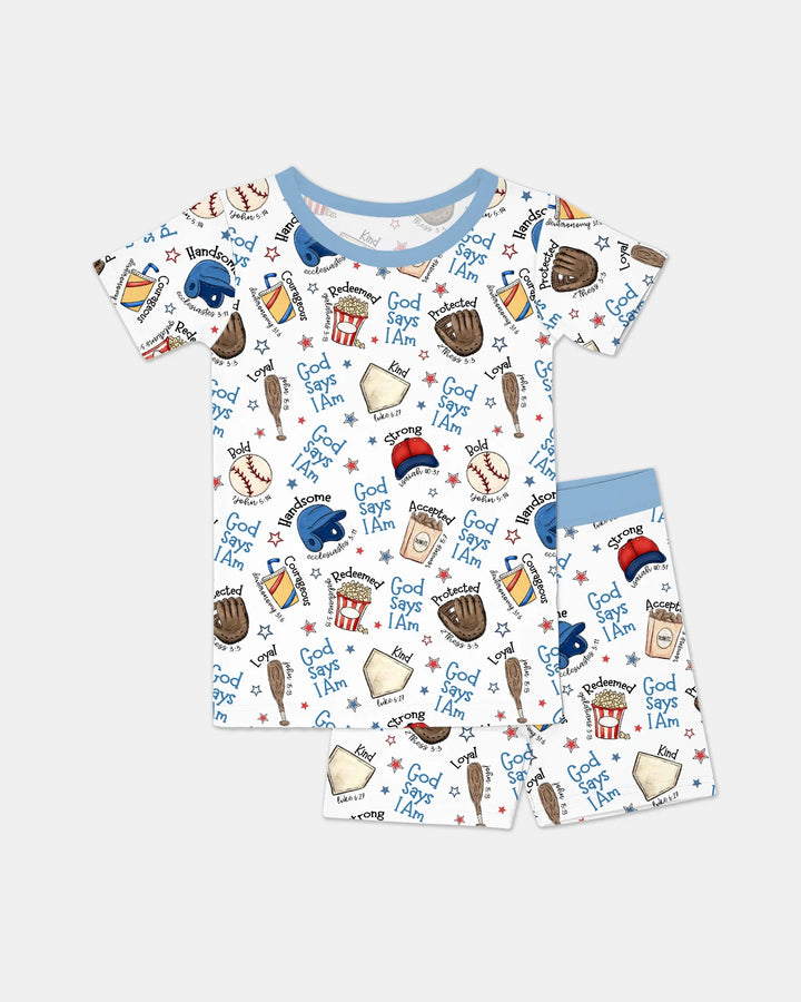 Template Zweiteiliges Pyjama-Set mit kurzen Ärmeln und Shorts