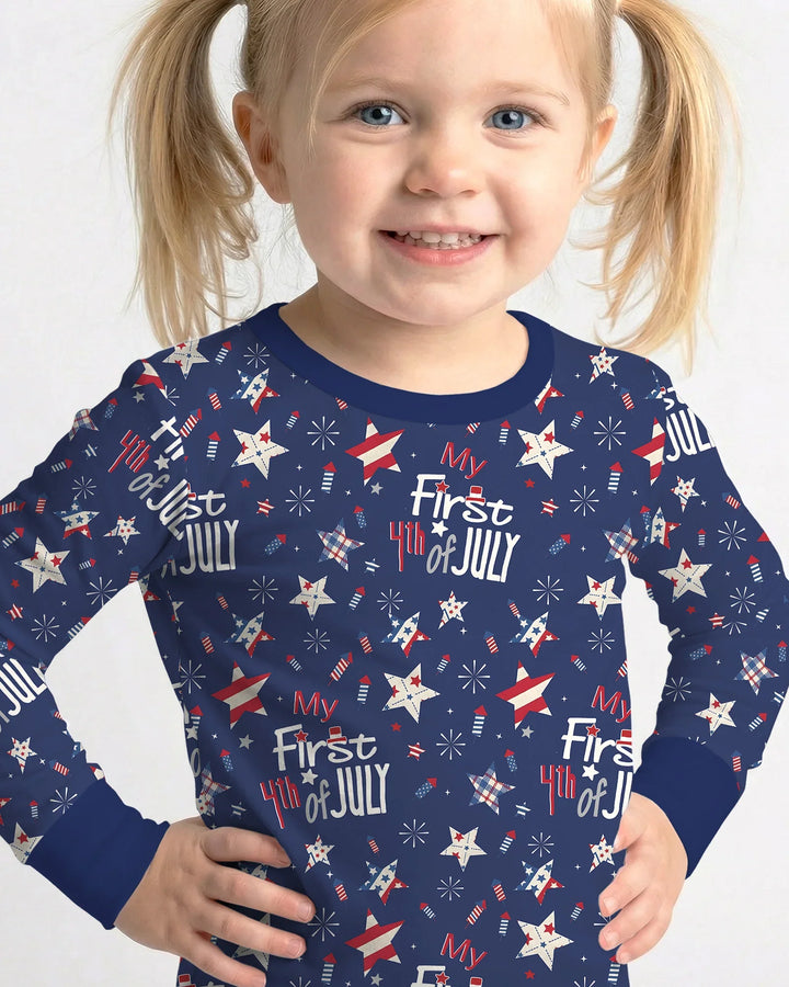 Zweiteiliges Langarm-Pyjama-Set mit Sommerfrüchten