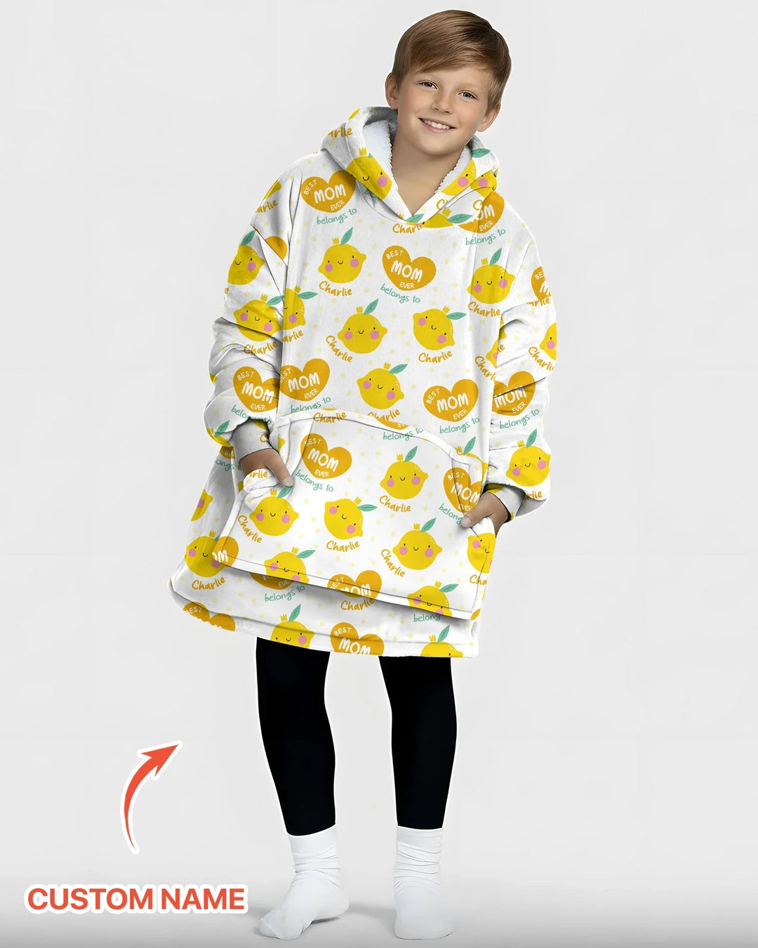 Benutzerdefinierter Name „Beste Mama aller Zeiten“ gehört zu Bambus-Deckenhoodie