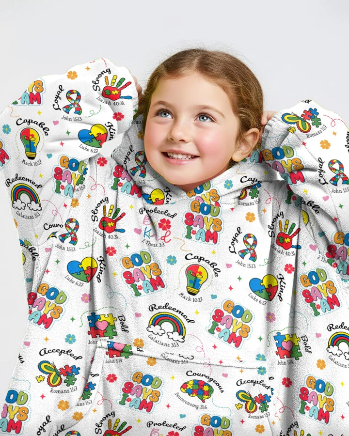 God Says I am Different Wearable Bamboo Blanket Hoodie