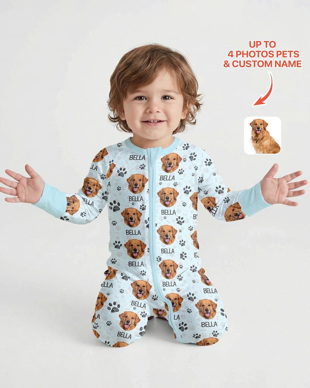 Gerippte Babykleidung mit individuellem Foto - Weich &amp; Skizzenhaft