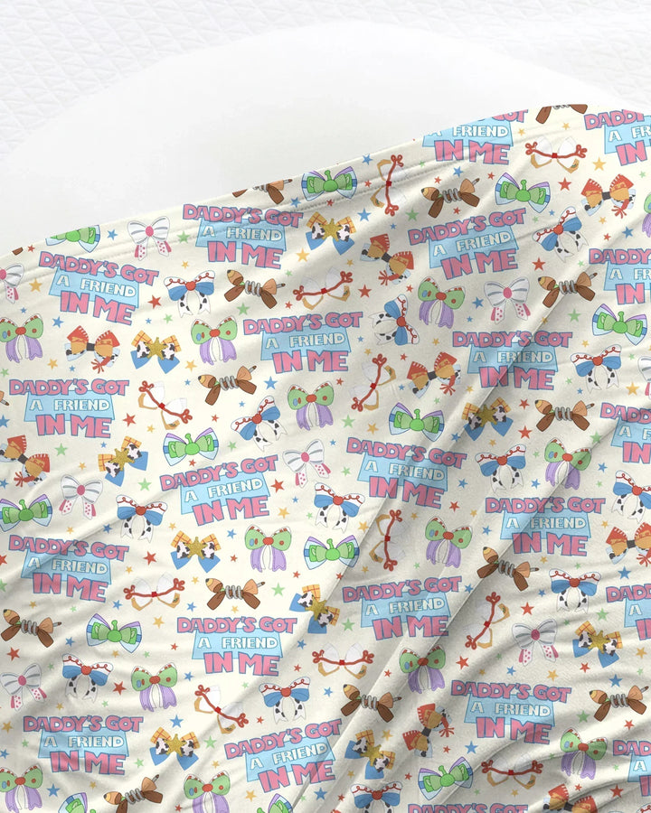 Daddy's Got A Friend In Me swaddle blanket