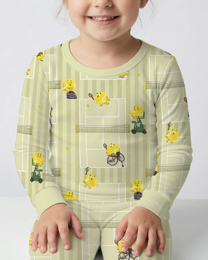 Zweiteiliges Langarm-Pyjama-Set mit Sommerfrüchten
