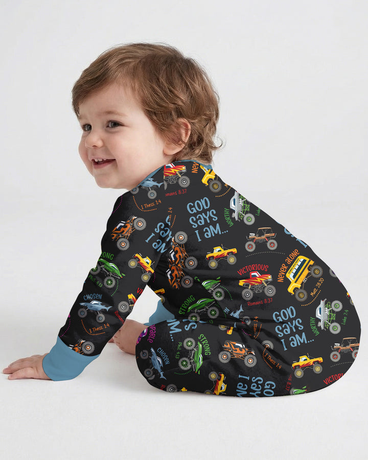 God Says I Am Monster Truck Bamboo Convertible Zippy