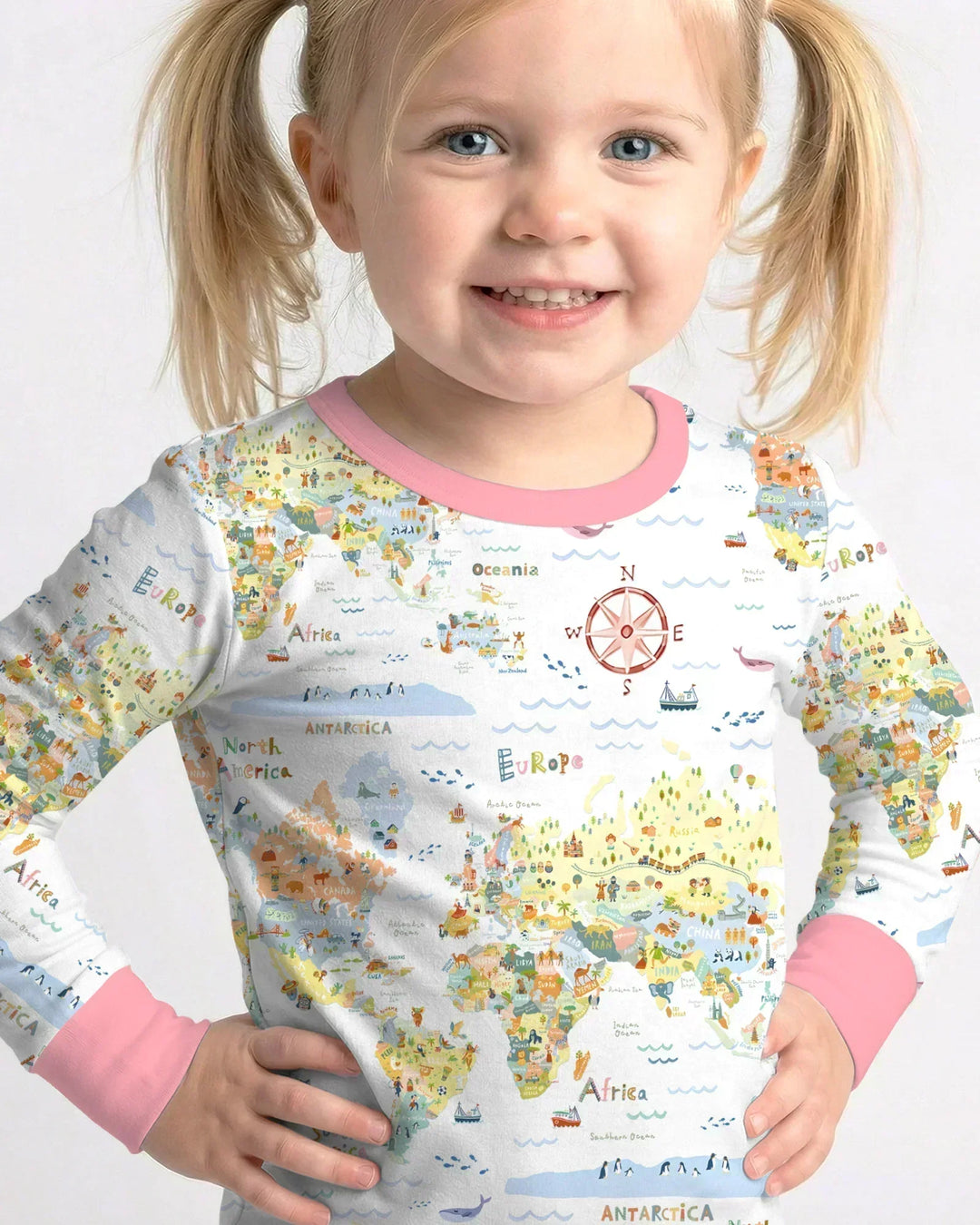 Zweiteiliges Langarm-Pyjama-Set mit Sommerfrüchten