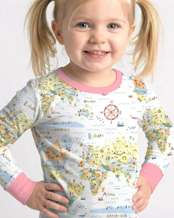 Zweiteiliges Langarm-Pyjama-Set mit Sommerfrüchten