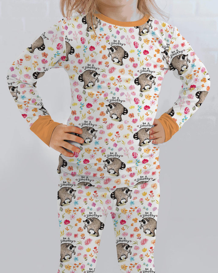 Zweiteiliges Langarm-Pyjama-Set mit Sommerfrüchten