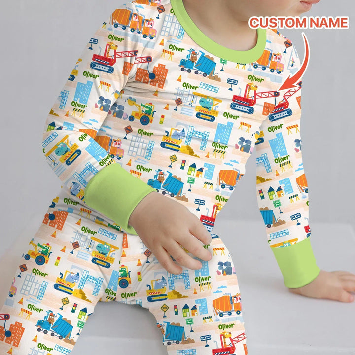 Zweiteiliges Langarm-Pyjama-Set mit Sommerfrüchten