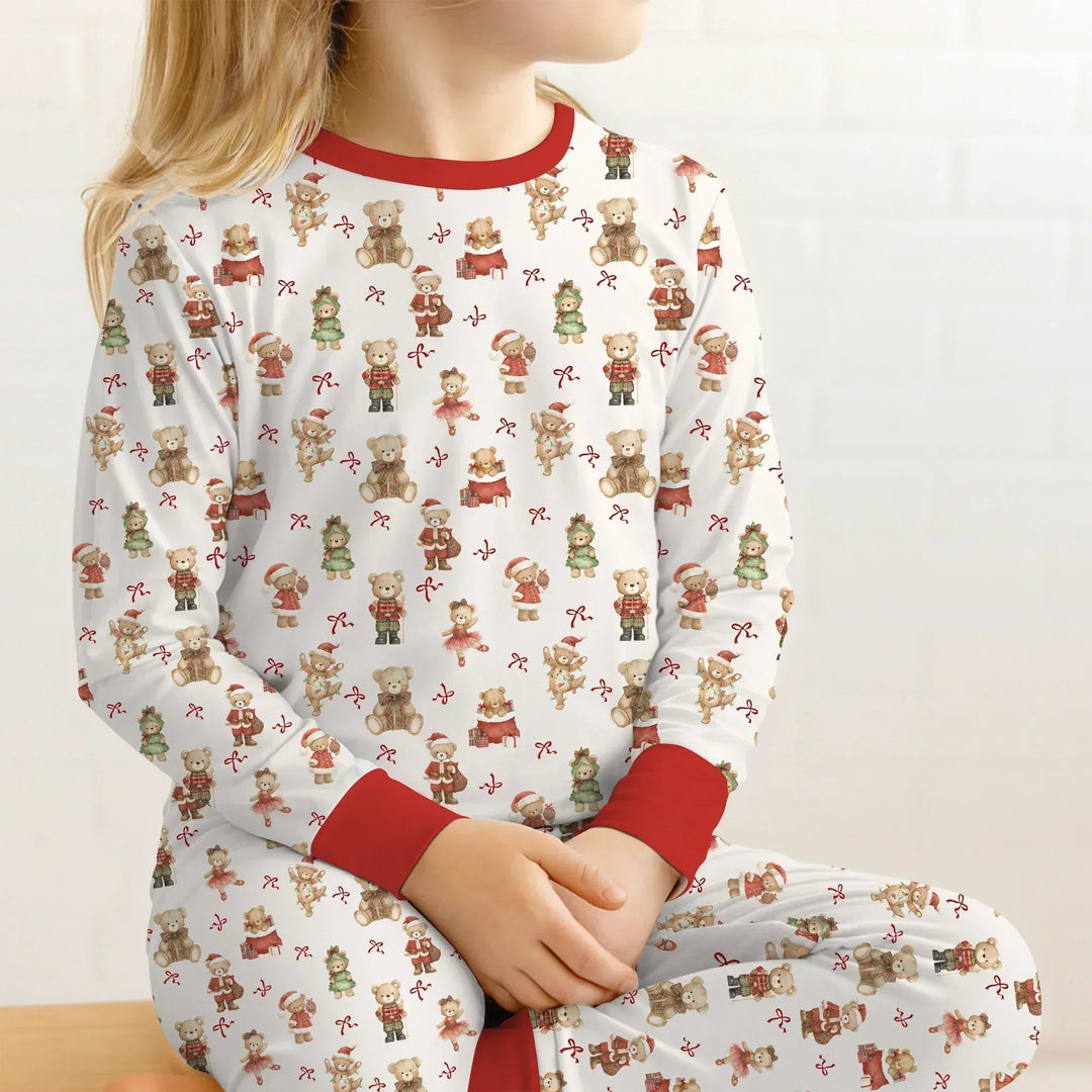 Zweiteiliges Langarm-Pyjama-Set mit Sommerfrüchten