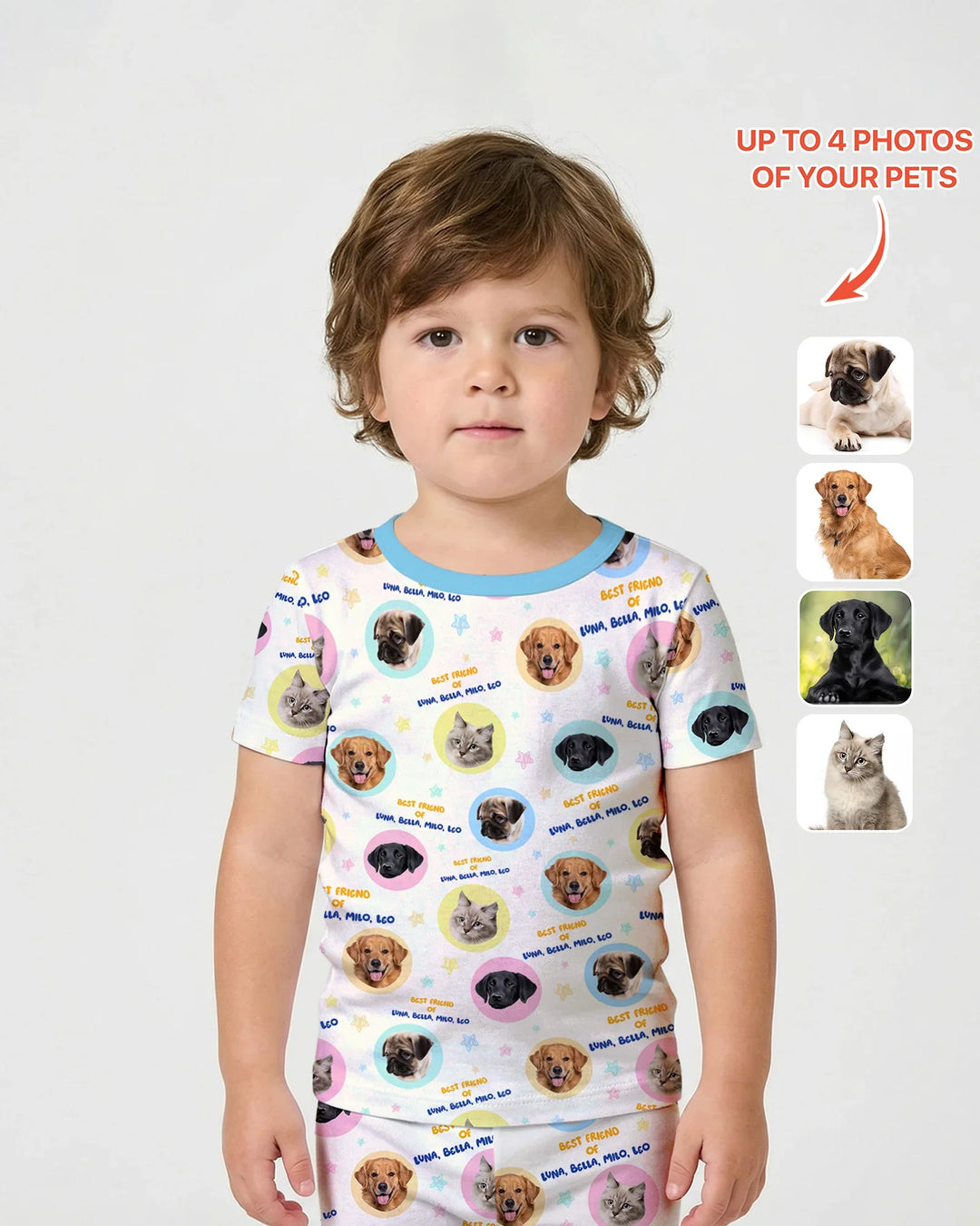 Zweiteiliges Pyjama-Set mit kurzen Ärmeln und Shorts im Sommer-Design
