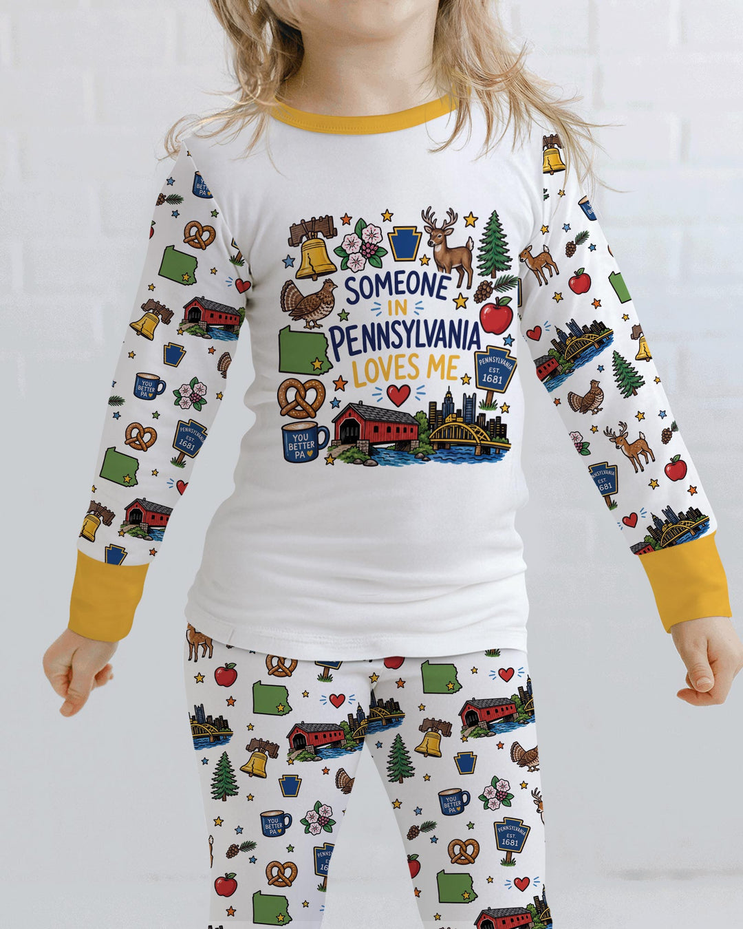 Someone in Pennsylvania Loves Me Bamboo Two Piece Long Sleeve Pajama Set