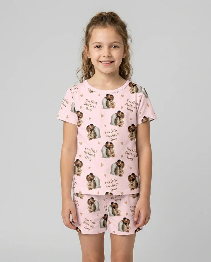 Zweiteiliges Pyjama-Set mit kurzen Ärmeln und Shorts im Sommer-Design