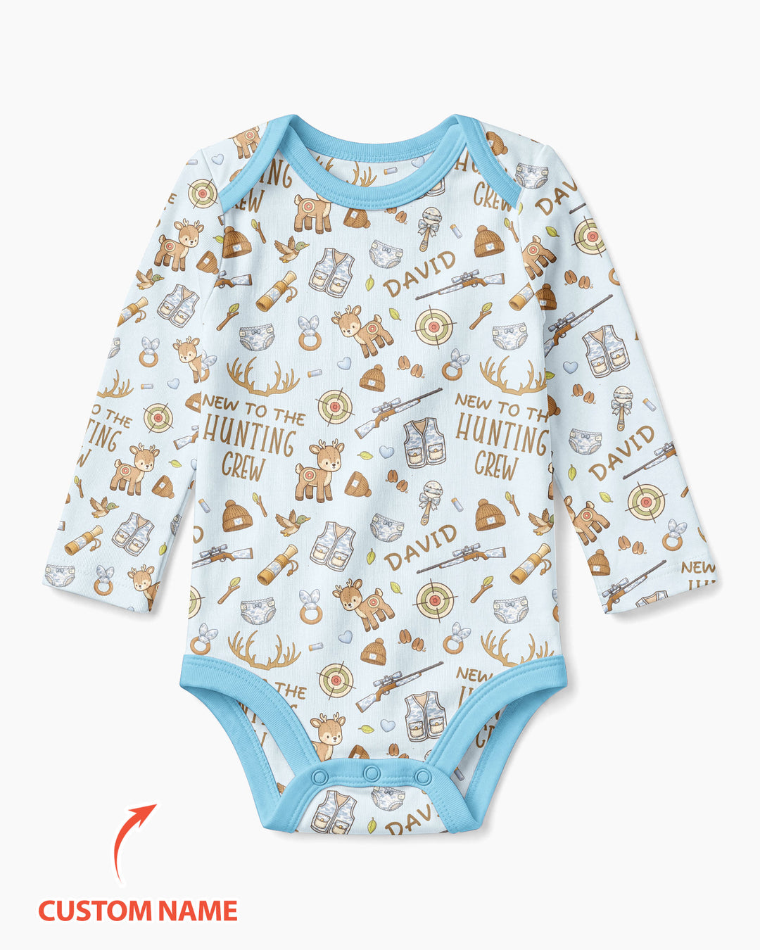 New To The Hunting Crew Custom Name Bamboo Bodysuit