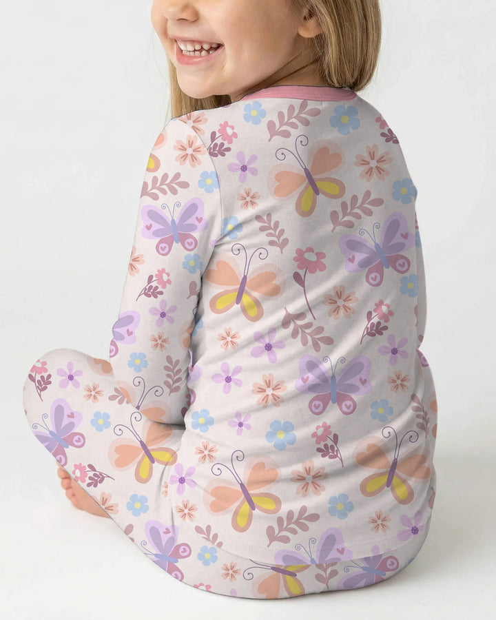 Zweiteiliges Langarm-Pyjama-Set mit Sommerfrüchten