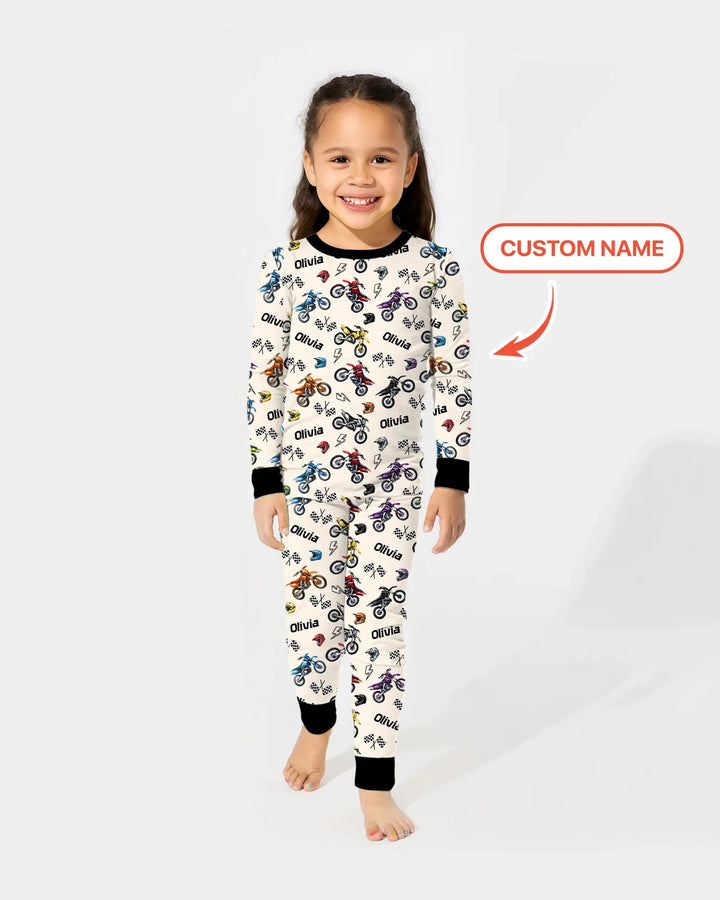 Zweiteiliges Langarm-Pyjama-Set mit Sommerfrüchten