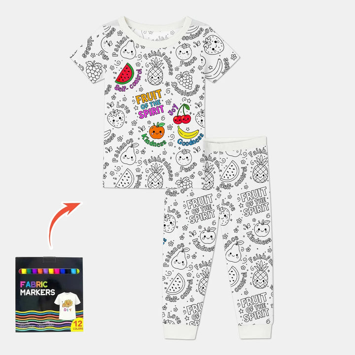 Zweiteiliges, kurzärmliges Pyjama-Set mit Marienkäfern