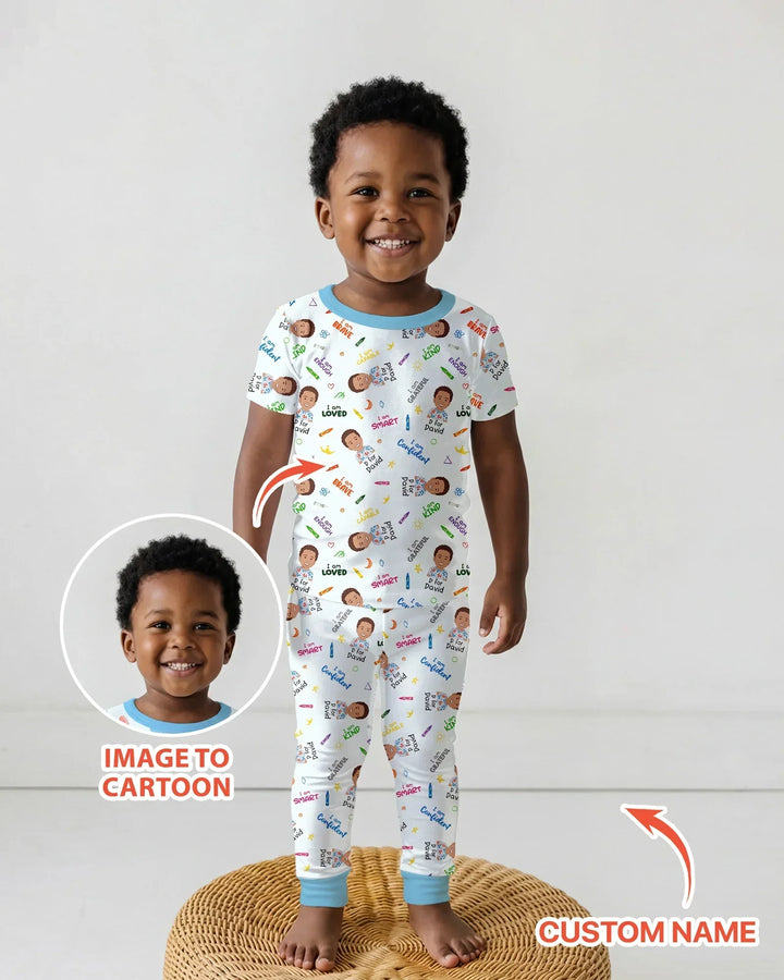 Zweiteiliges, kurzärmliges Pyjama-Set mit Marienkäfern