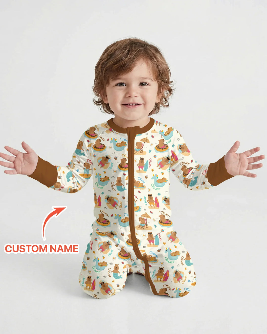 Don't Worry, Be Capy Custom Name Bamboo Convertible Zippy