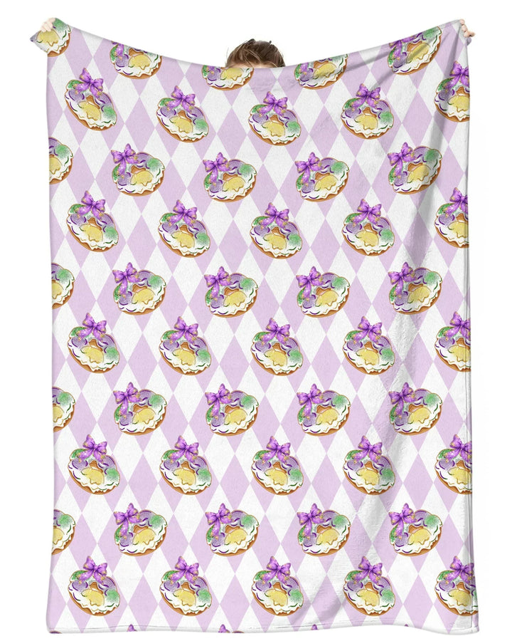 Mardi Gras Donut Bamboo Blanket