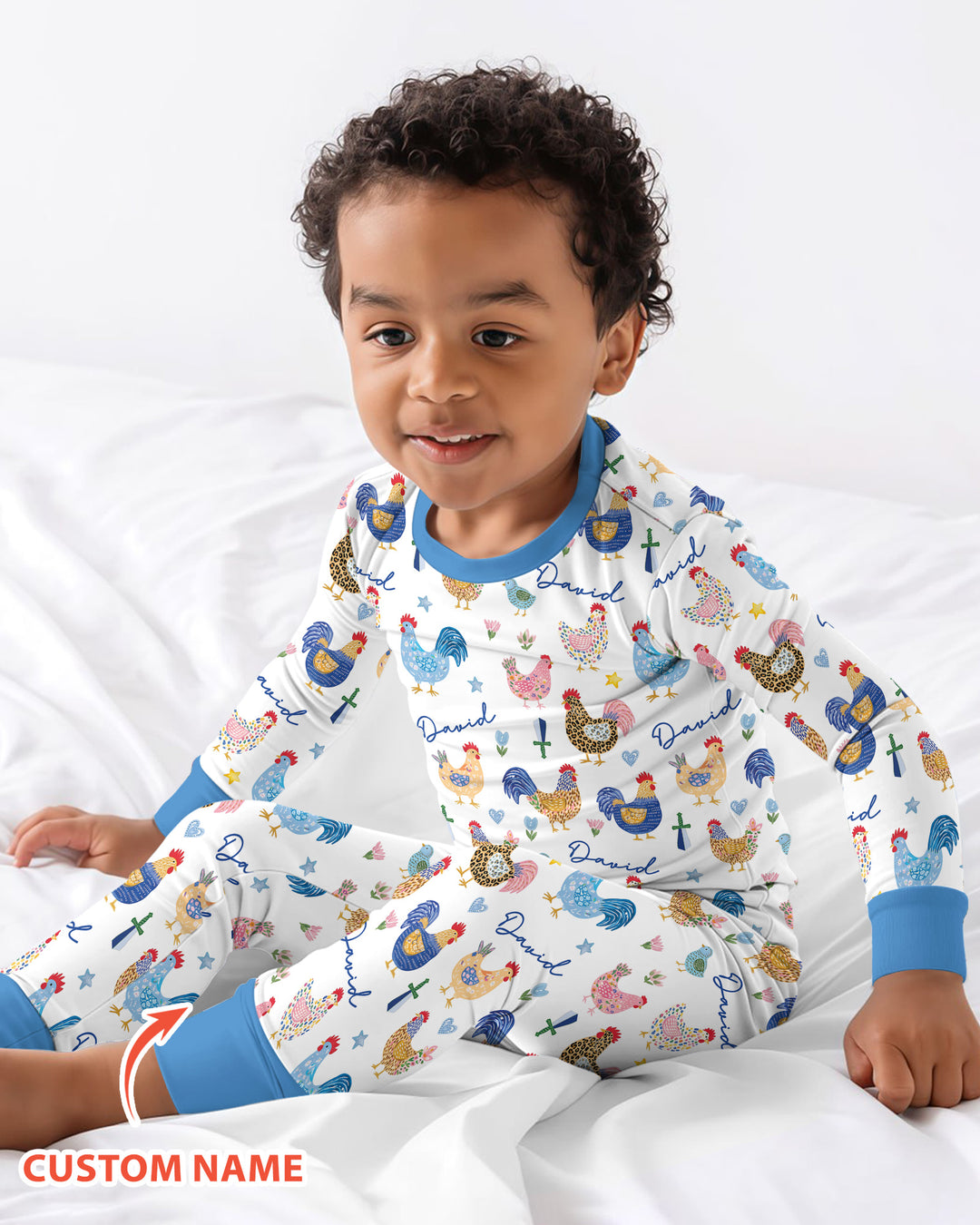 Cluck And Cozy Bamboo Two Piece Long Sleeve Pajama Set