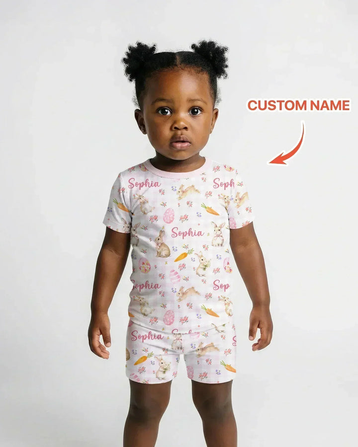 Zweiteiliges Pyjama-Set mit kurzen Ärmeln und Shorts im Sommer-Design