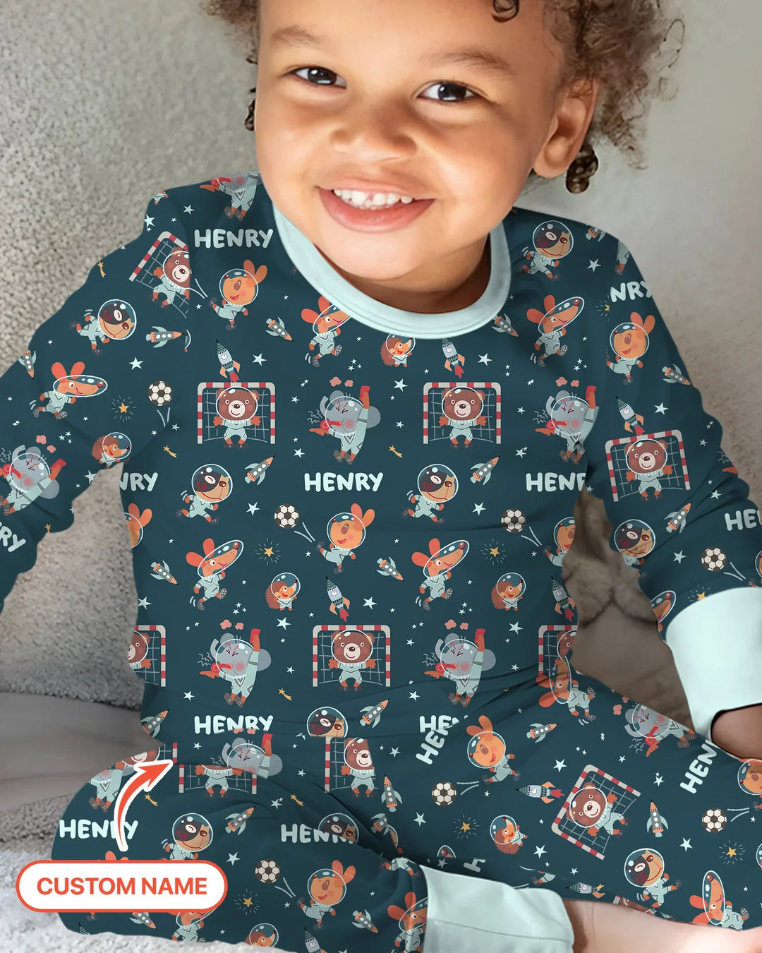 Zweiteiliges Langarm-Pyjama-Set mit Sommerfrüchten