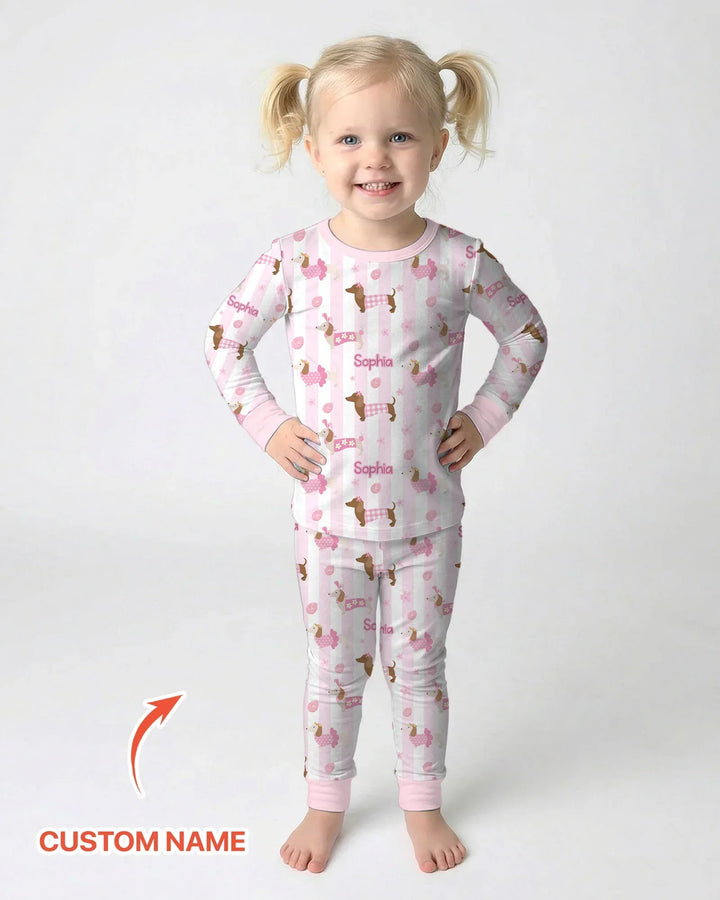 Zweiteiliges Langarm-Pyjama-Set mit Sommerfrüchten