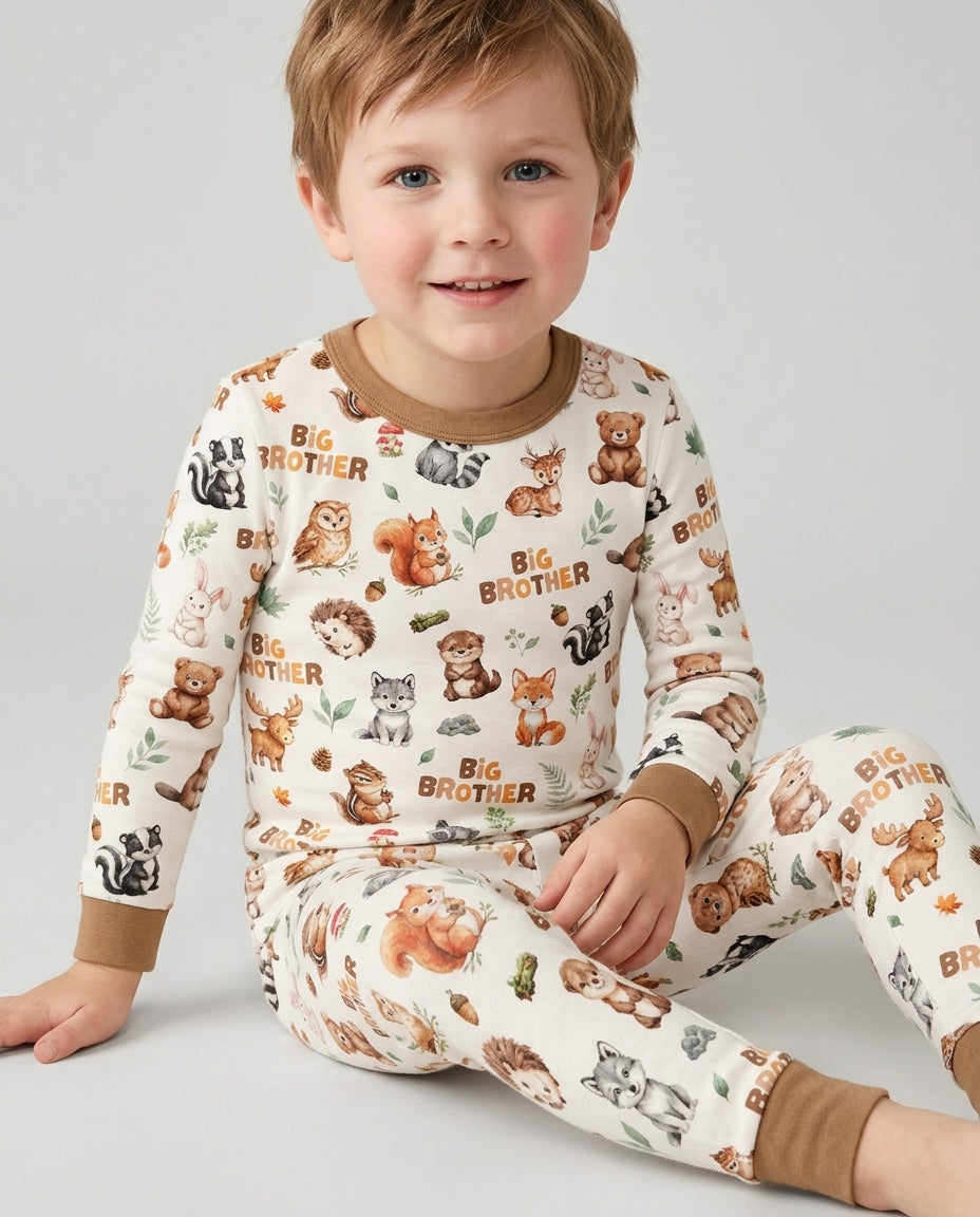 Zweiteiliges Langarm-Pyjama-Set mit Sommerfrüchten