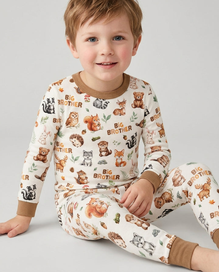 Zweiteiliges Langarm-Pyjama-Set mit Sommerfrüchten